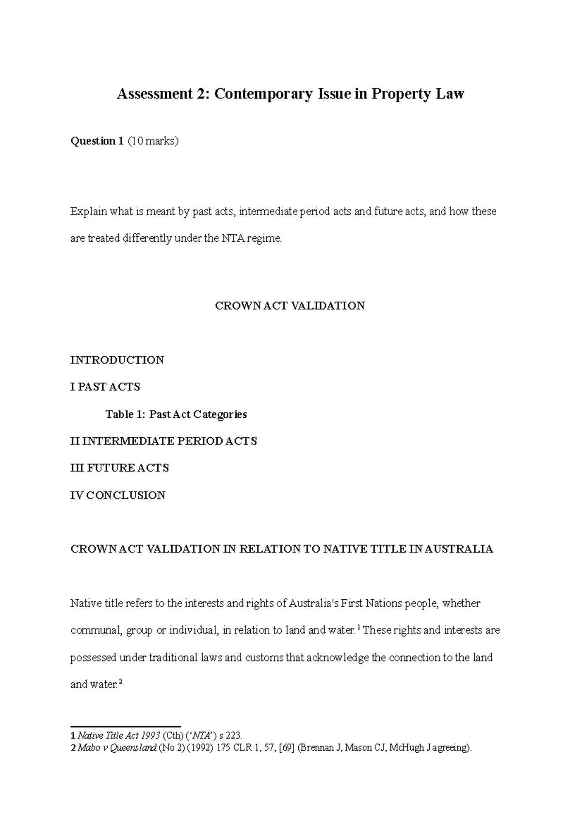 Contemporary Issue in Property Law Assessment 2 Contemporary Issue