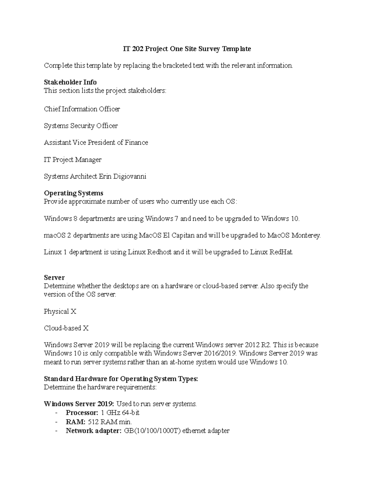 Sitesurvey - Site survey assignment. - IT 202 Project One Site Survey ...
