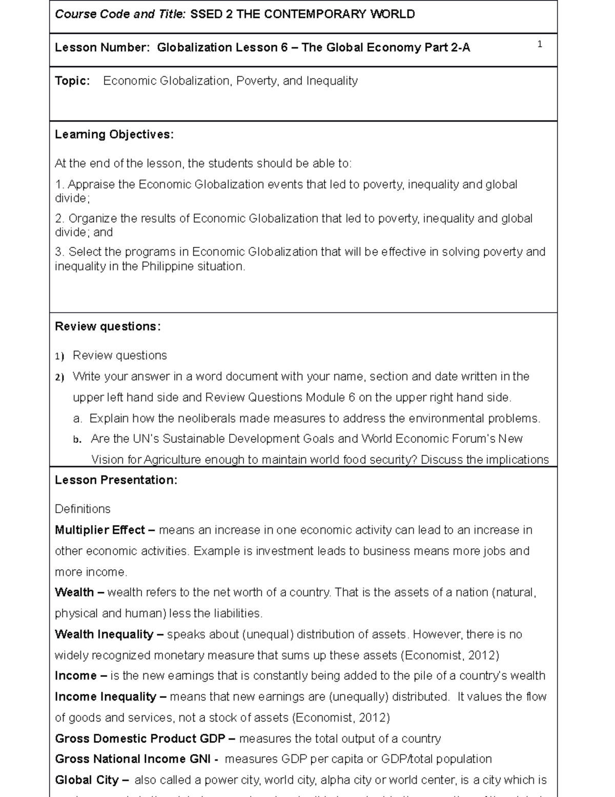 cw-module-a6-economic-globalization-poverty-and-inequality-1-course-code-and-title-ssed-2-the