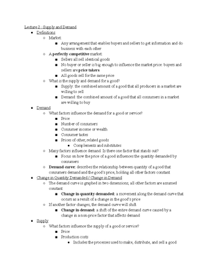 Microeconomics Notes - CH 1-2 Supply and Demand Opportunity Costs: The ...