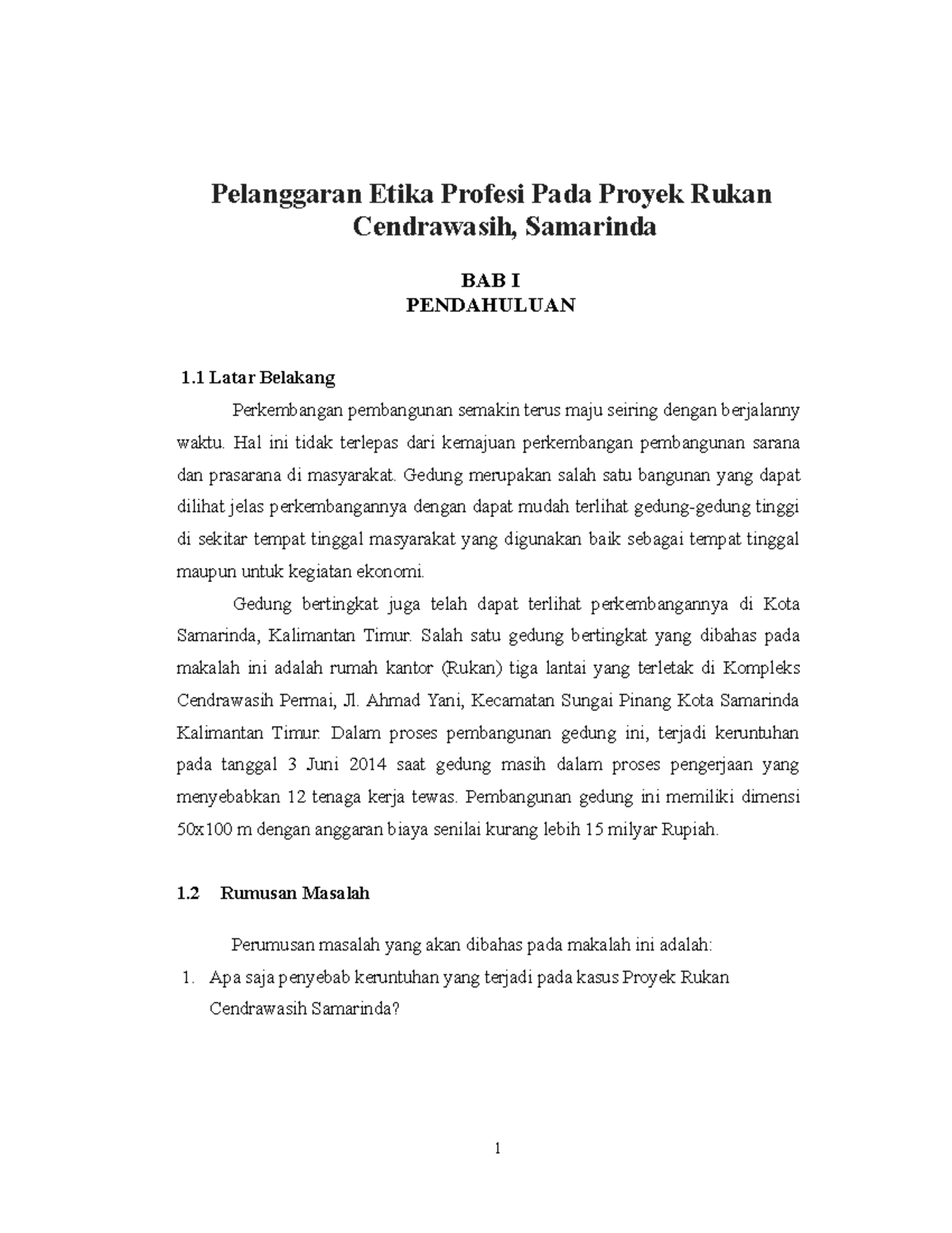 Contoh Pembahasan Pelanggaran Etika Profesi Pada Sebuah Proyek ...