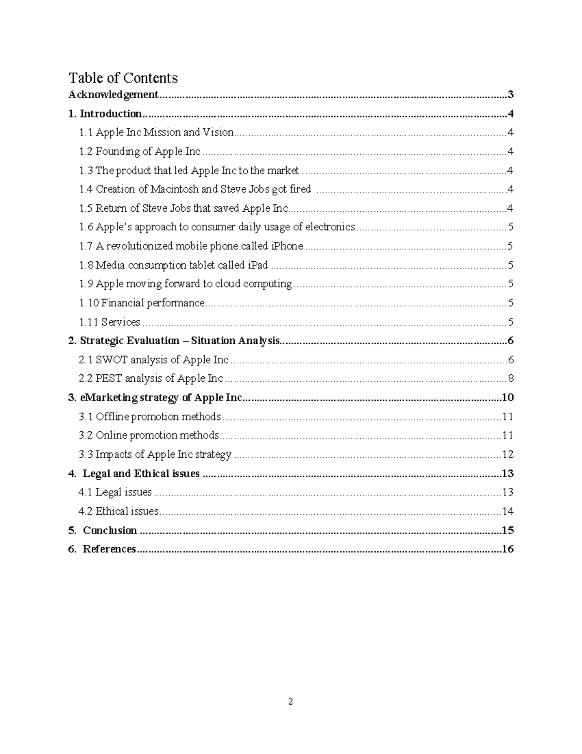 ASG 1 - ASG 1 - Table of Contents - Acknowledgement - Studocu