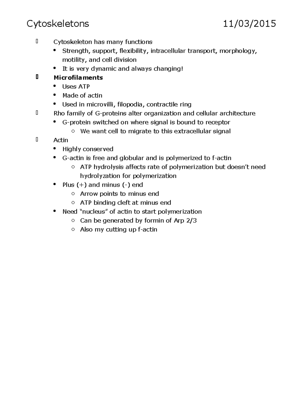 Cell Bio Test 3 Review - Summary of all material on Test 3 ...