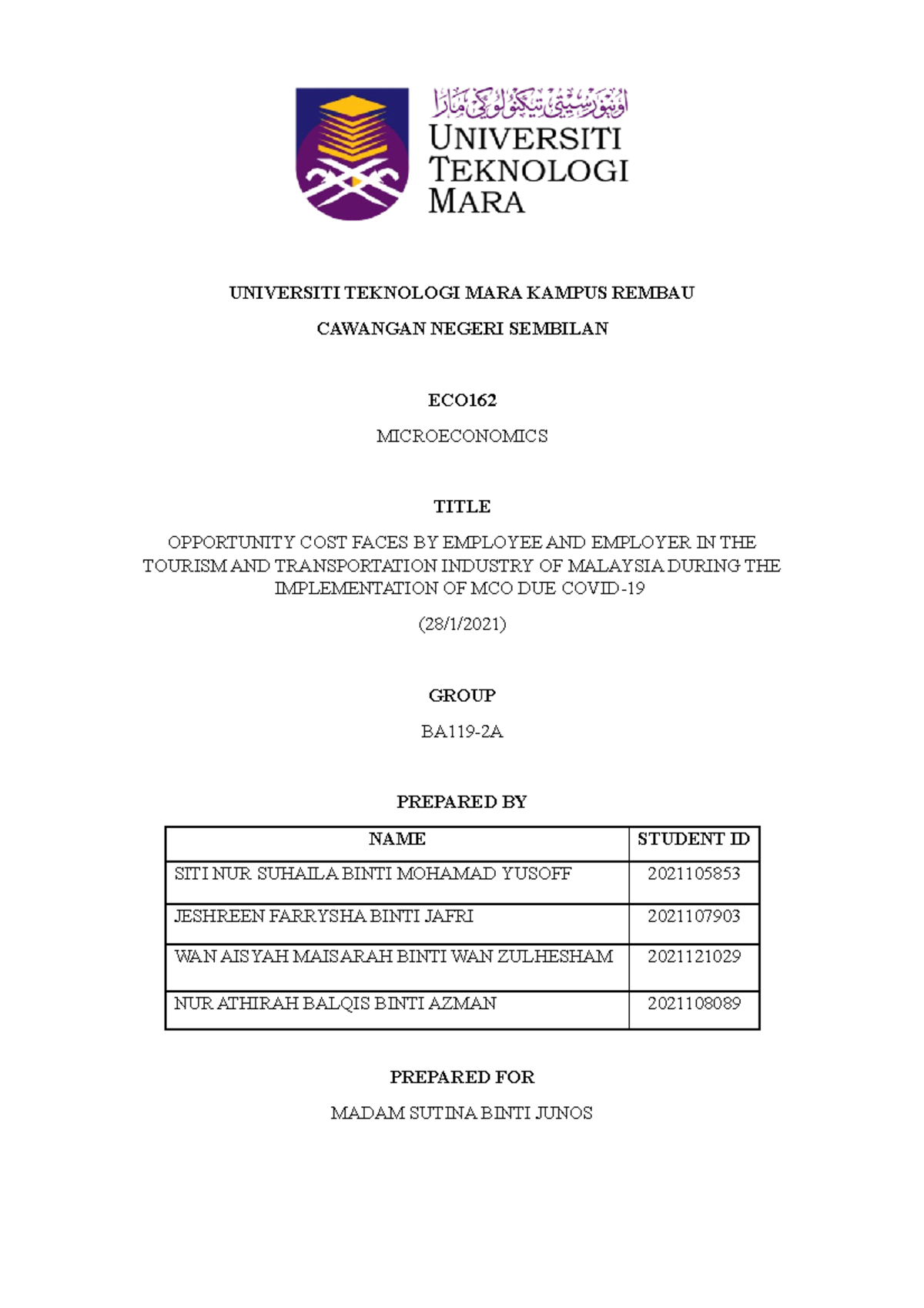 eco162 group assignment 2022