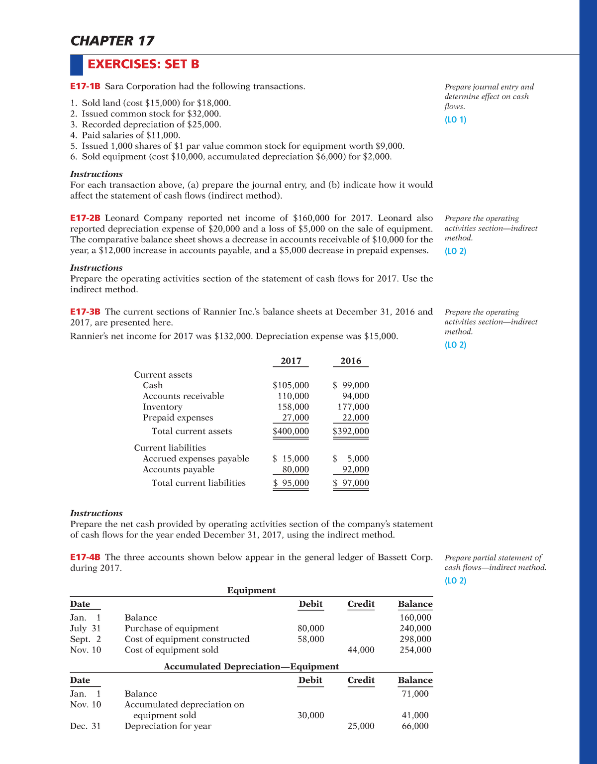 Ch17 Accounting Principles - EXERCISES: SET B CHAPTER 17 E17-1B Sara ...