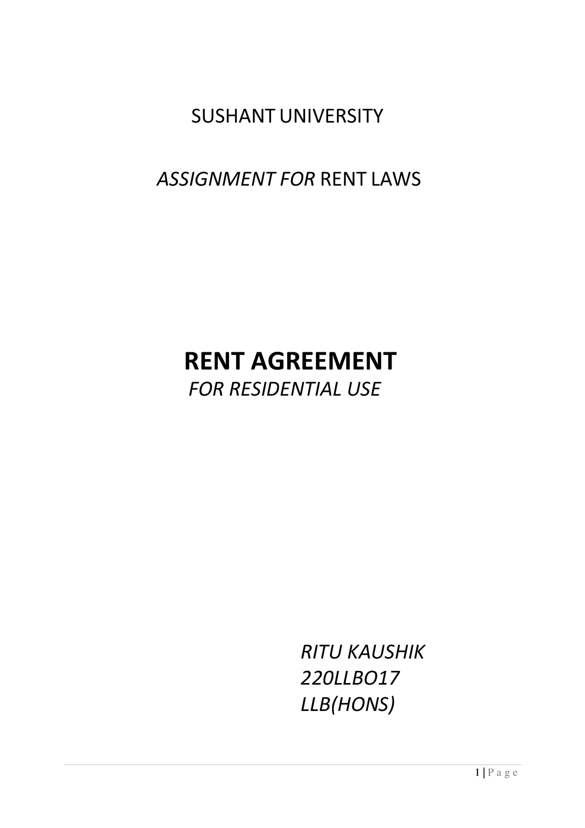 assignment for rent