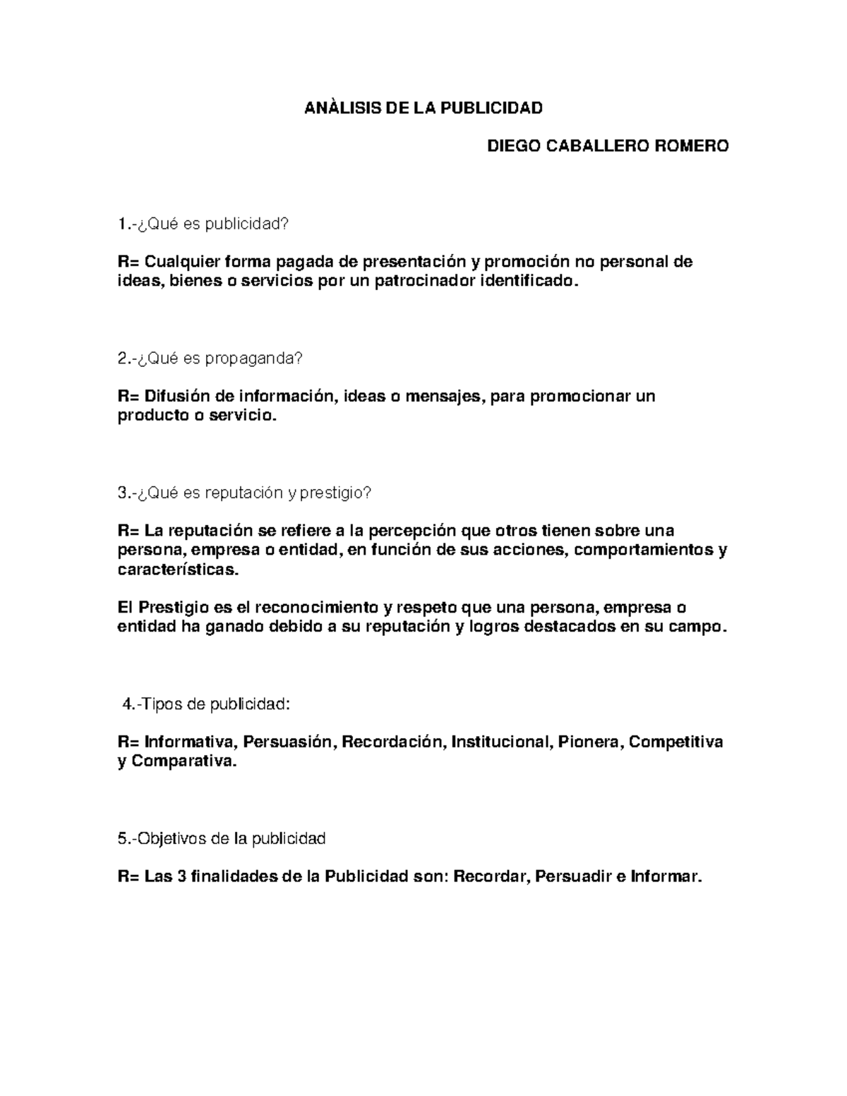 Guía De Publicidad PDF   ANÀLISIS DE LA PUBLICIDAD DIEGO CABALLERO