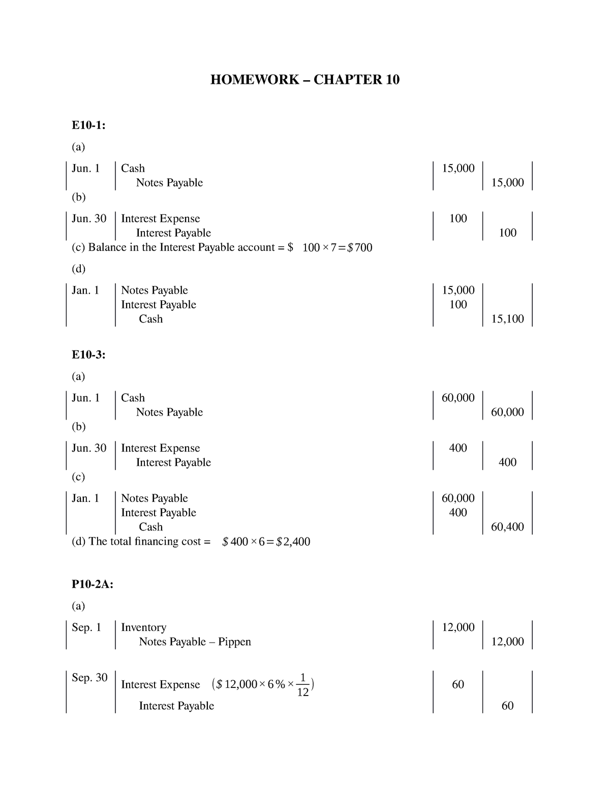 connect chapter 10 homework accounting