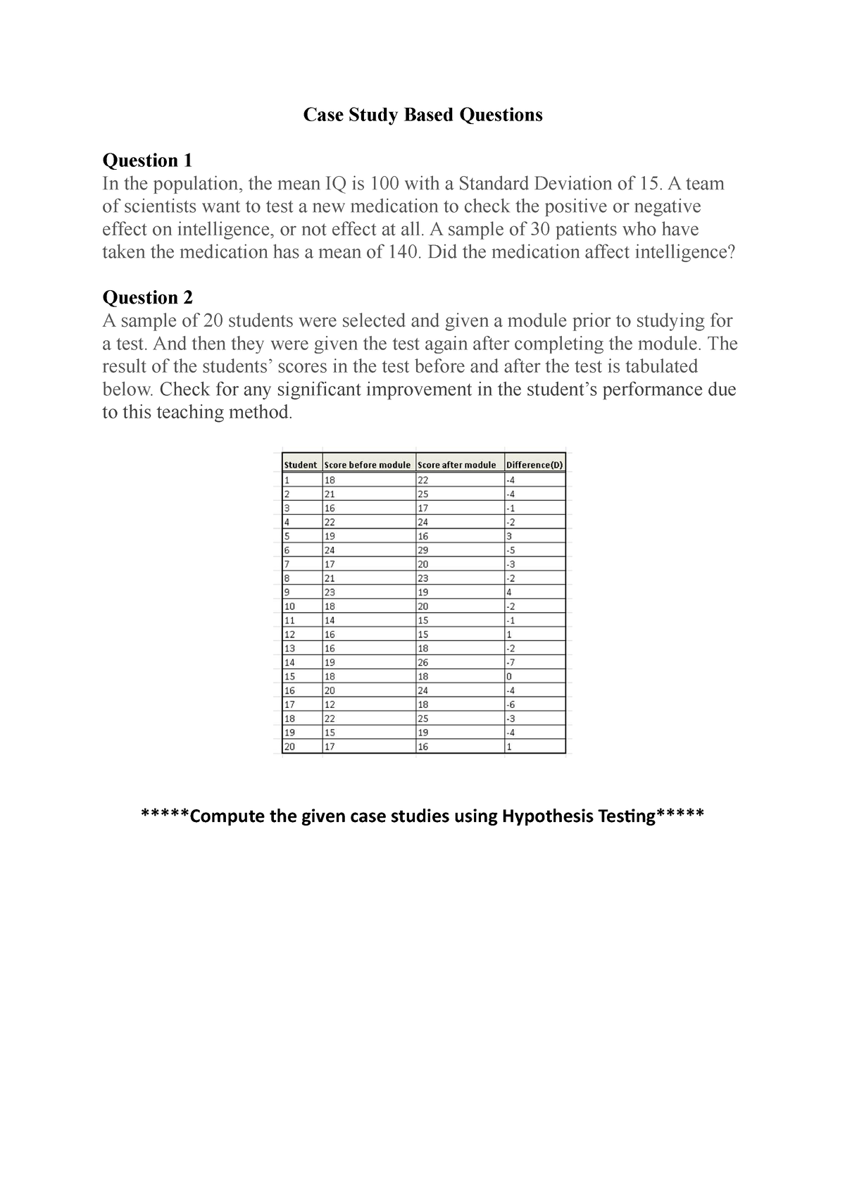 case study round questions