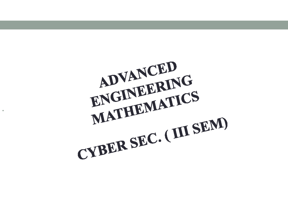 AEM classical OT - advanced mathematics 2nd year notes - computer ...