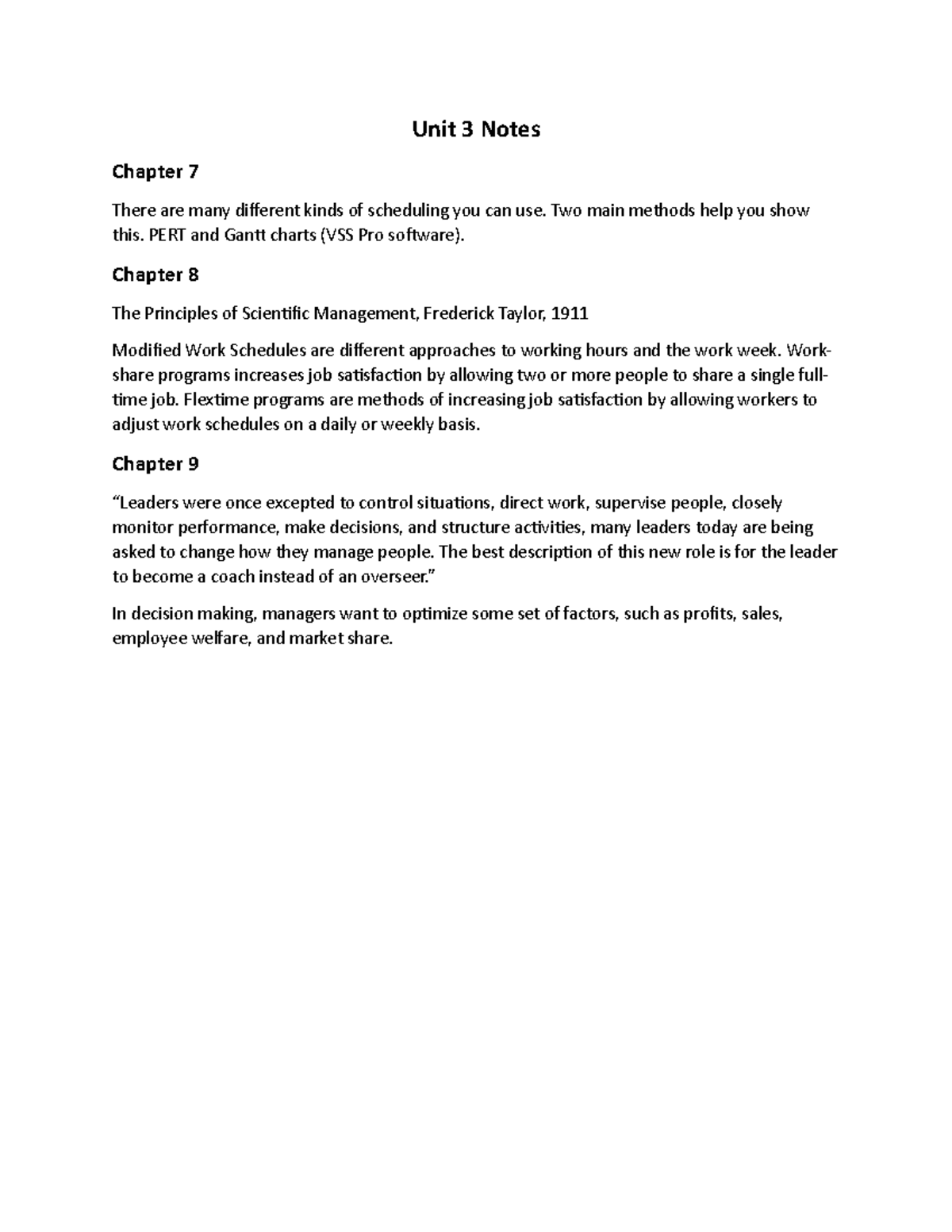 Unit 3 Notes - Summary of third unit chapters in Business Essentials ...