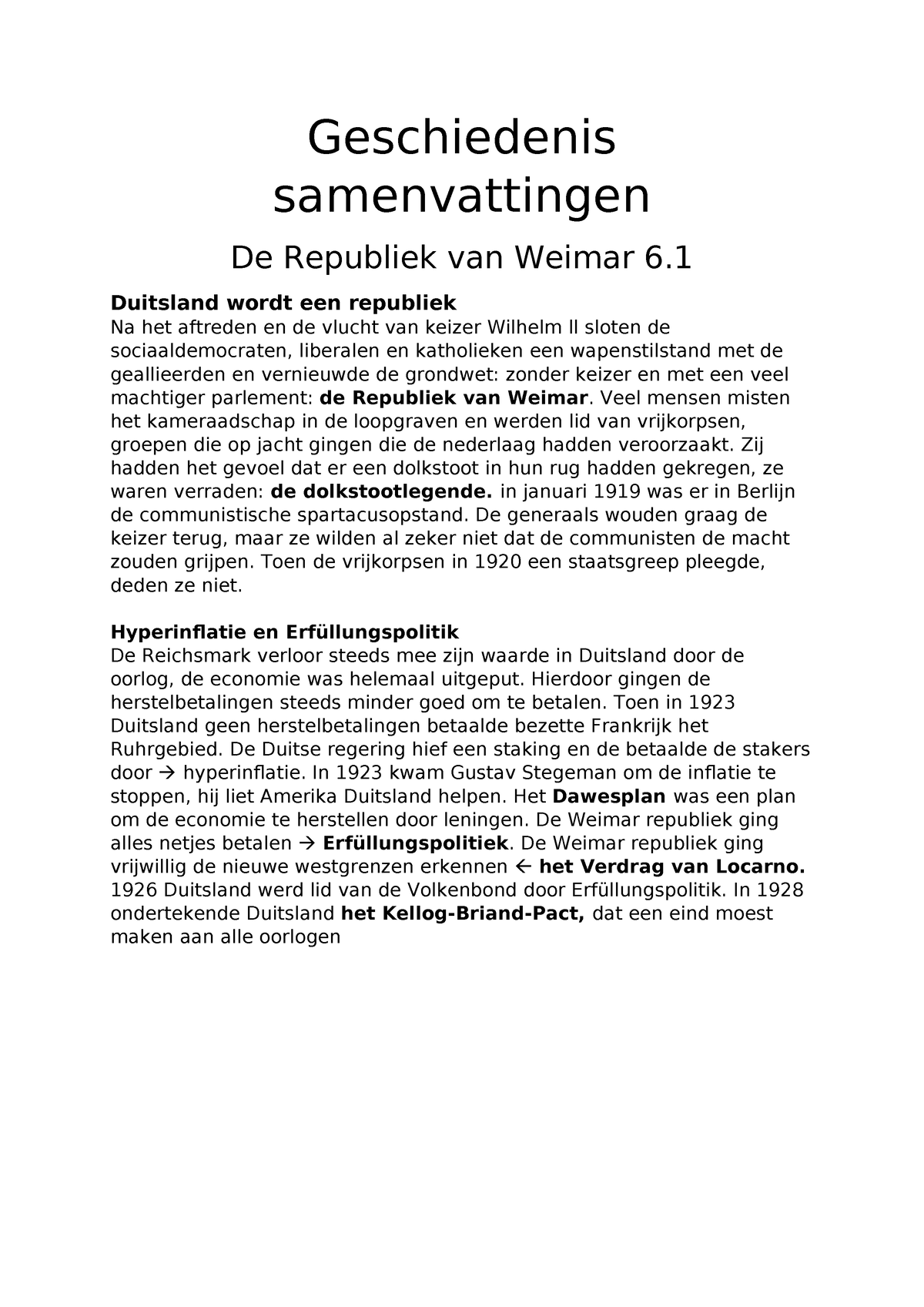 Geschiedenis Samenvattingen 6.1, 6.2, 6.3, 6.4 En 5.2 - Geschiedenis ...