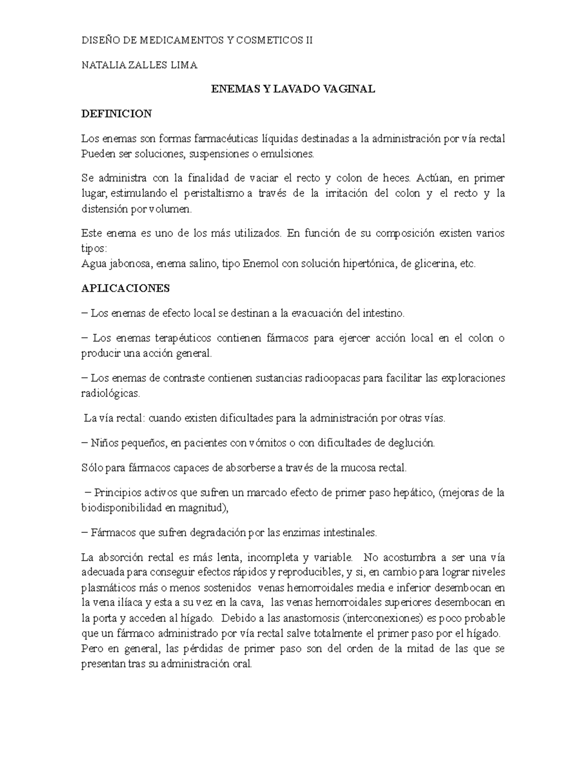 Enemas Y Lavado Vaginal - NATALIA ZALLES LIMA ENEMAS Y LAVADO VAGINAL ...