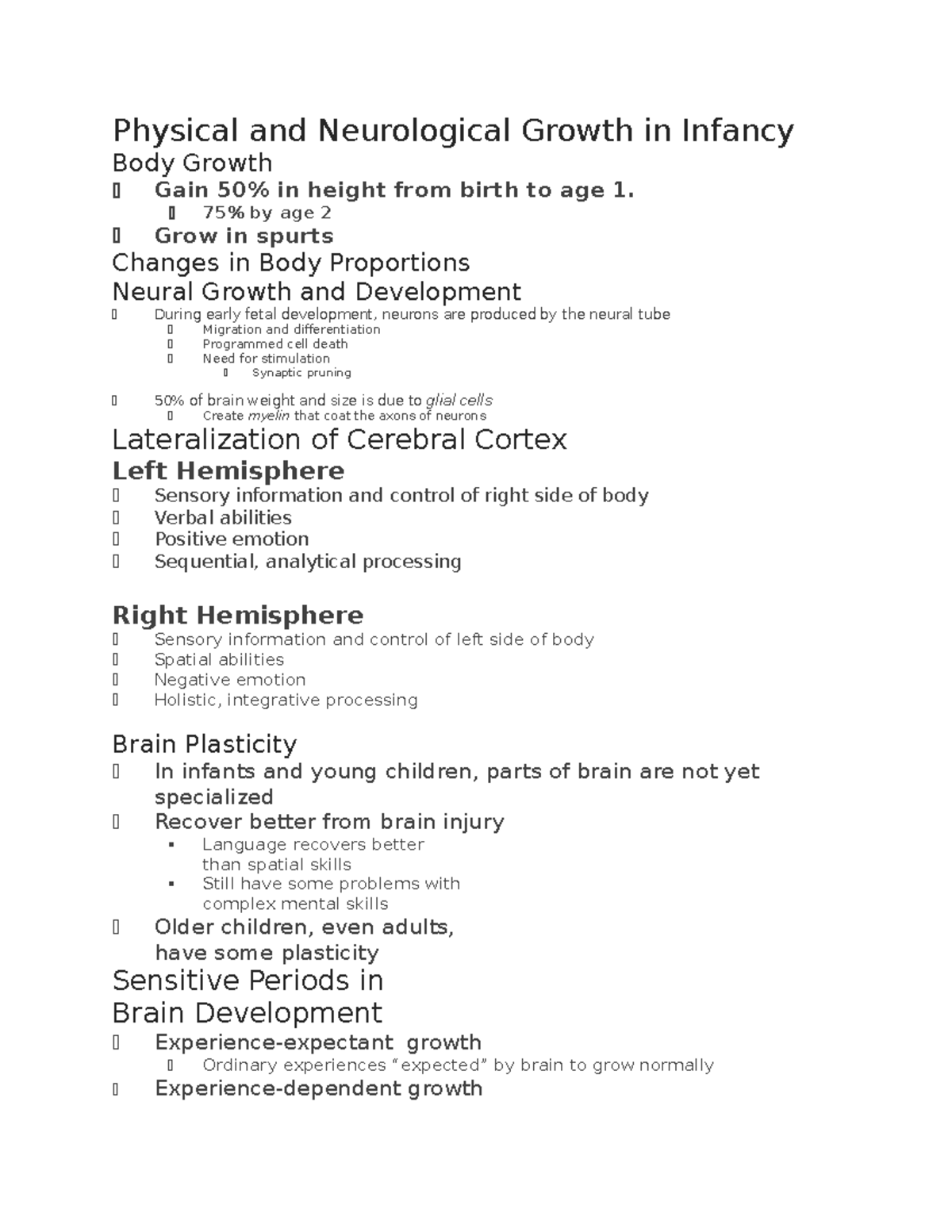 Ch. 4 Physical Development In Infancy And Toddlerhood - Physical And ...