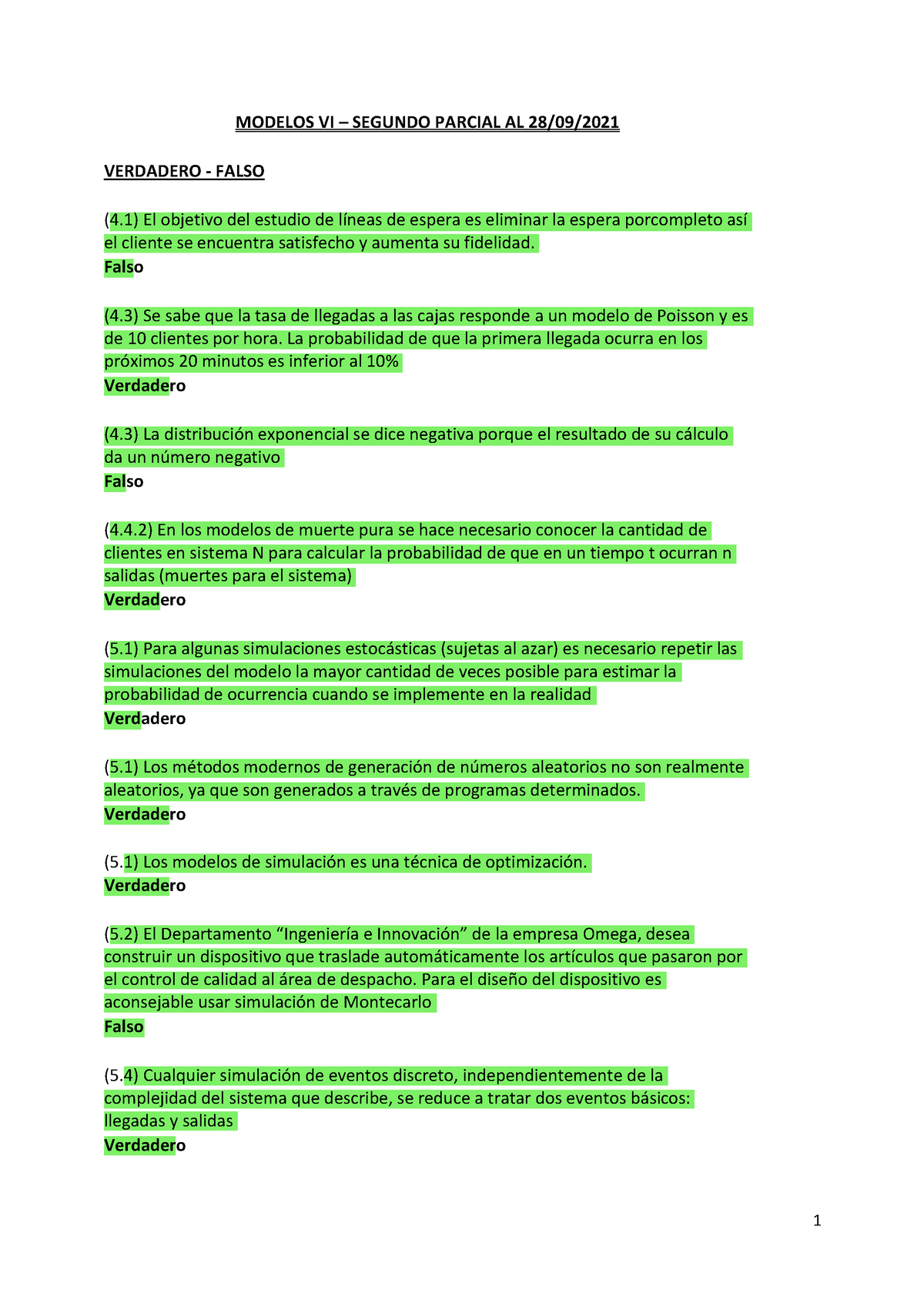 Preguntero 2do Parcial MAT VI Rejunte DE LOS QUE Sirven 3 - MODELOS VI ...