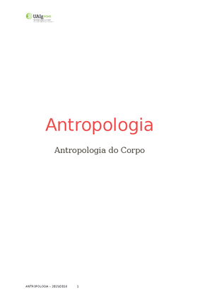 Resumos De Antropologia 1º Ano 2º Semestre - HISTÓRIA DA ANTROPOLOGIA 1 ...