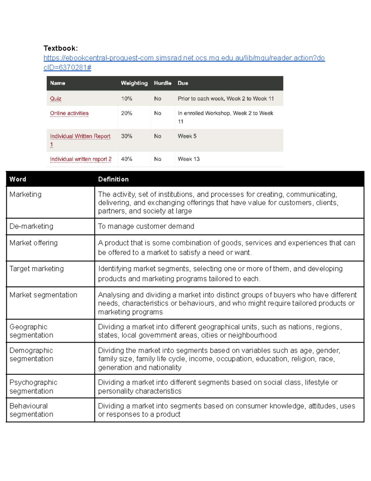 MKTG1001 Notes - Textbook: ebookcentral-proquest-com.simsrad.net.ocs.mq ...