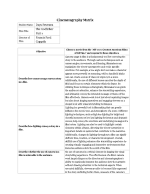 DFP-101-Story Matrix - 0-0 - Story Matrix Student Name: John Doe Film ...