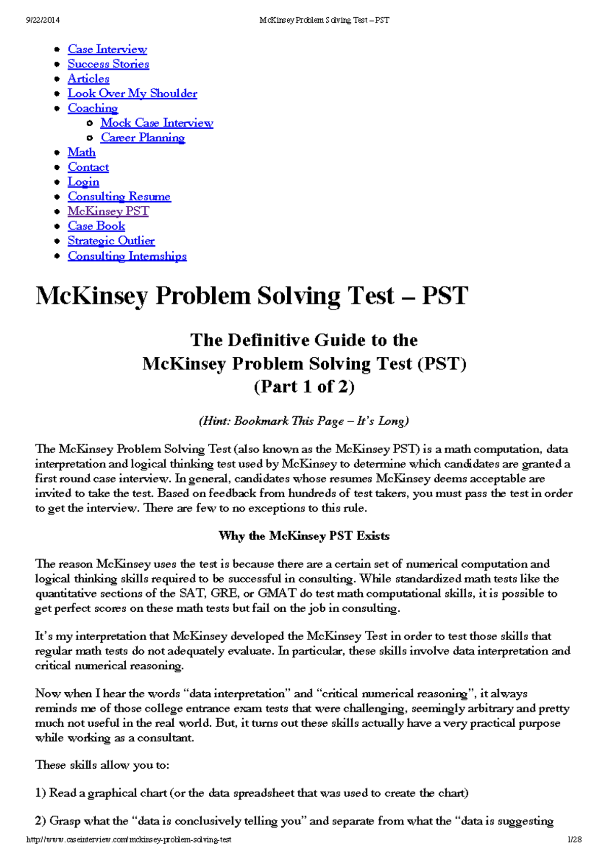 mackenzie problem solving test