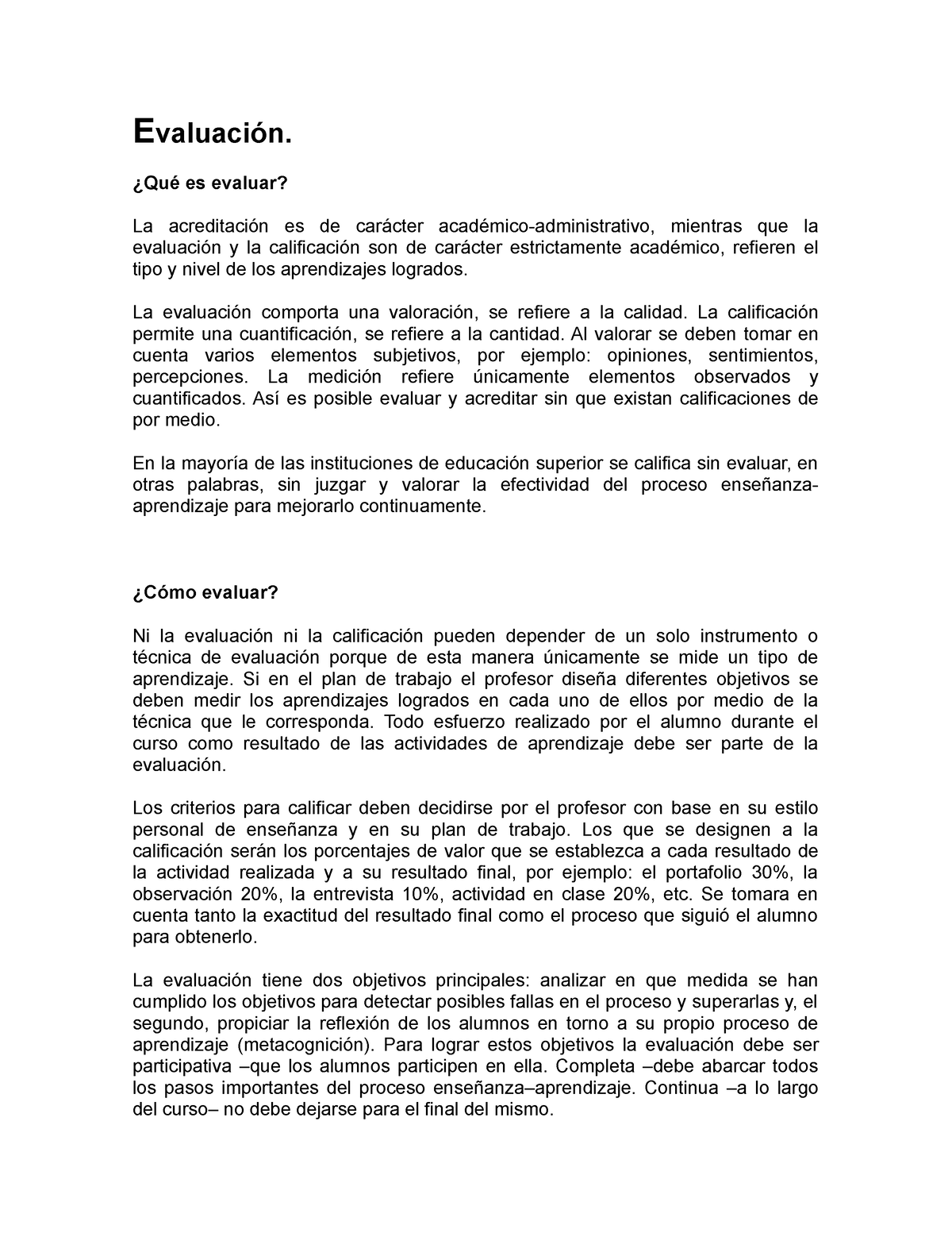 1er. Ensayo La Evaluacion - Planeacion Didactica - Evaluación. ¿Qué Es ...