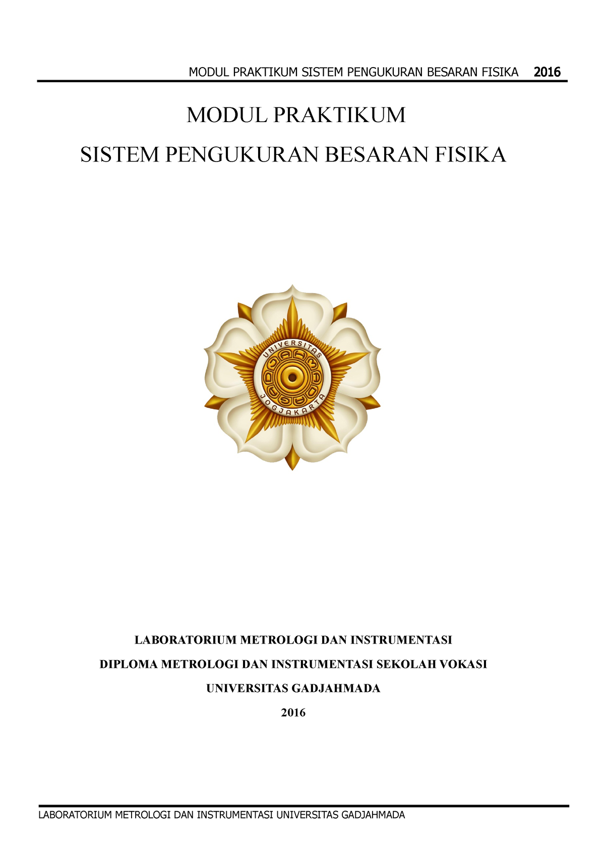 Modul Praktikum Pengukuran Besaran Fisika Metins - MODUL PRAKTIKUM