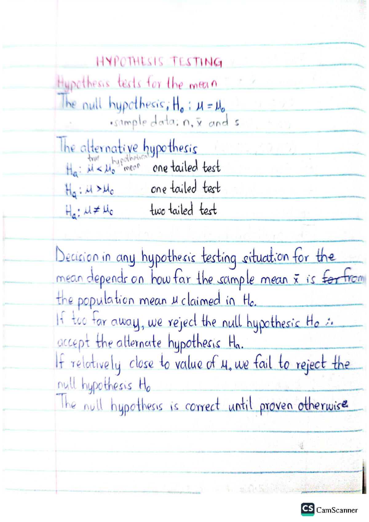 Hypothesis testing inferential statistics Quantity Surveying Studocu