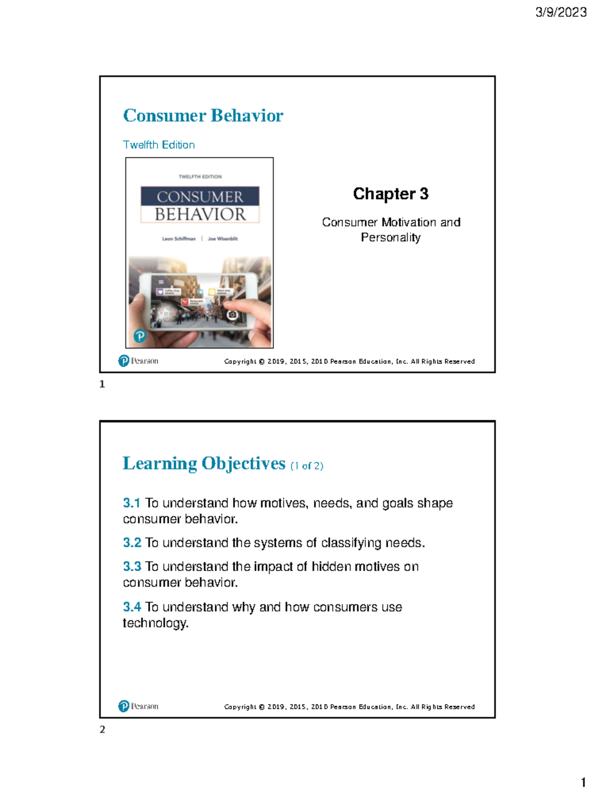 IPS335 Chapter 3 - Consumer Behavior Twelfth Edition Chapter 3 Consumer ...