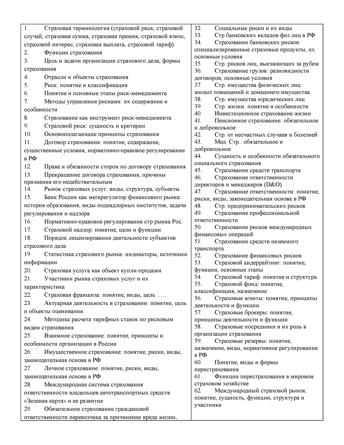 СТРАХОВАНИЕ БИЛЕТЫ - Страховая терминология (страховой риск, страховой  случай, страховая сумма, - Studocu