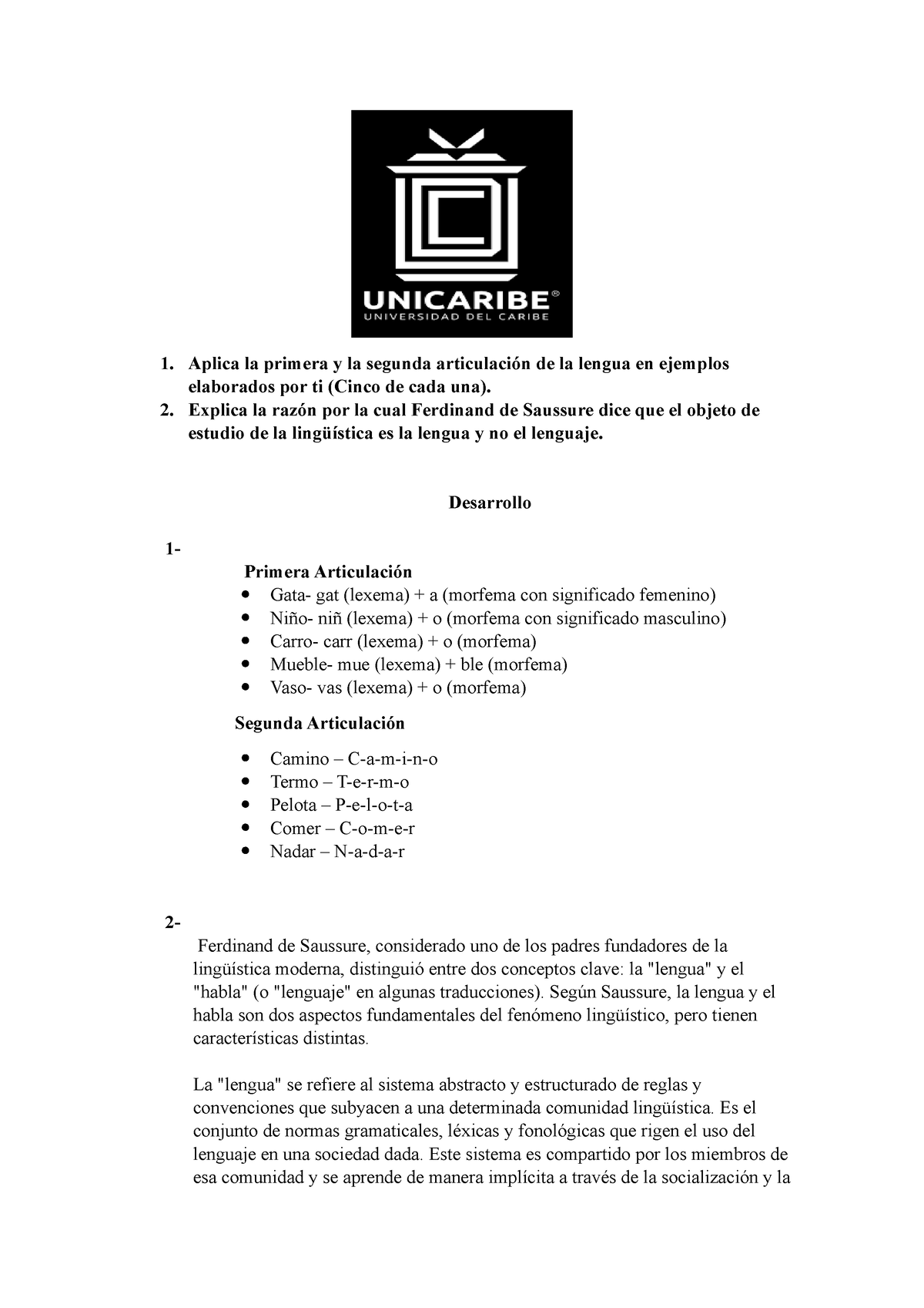 Actividad 3 Unidad 1 Aespero Que Le Silva Aplica La Primera Y La Segunda Articulación De La 4982