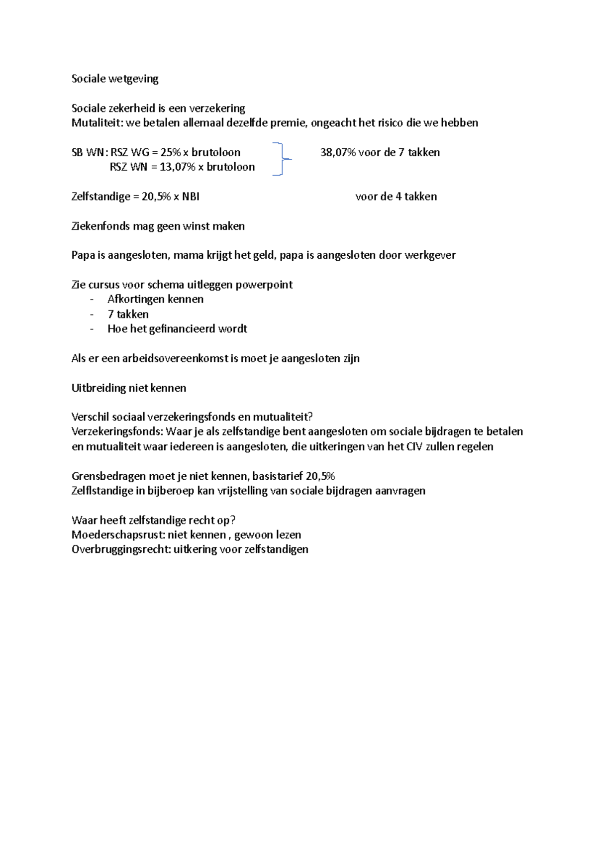 Sociale Wetgeving Notities 6:12 - Sociale Wetgeving Sociale Zekerheid ...