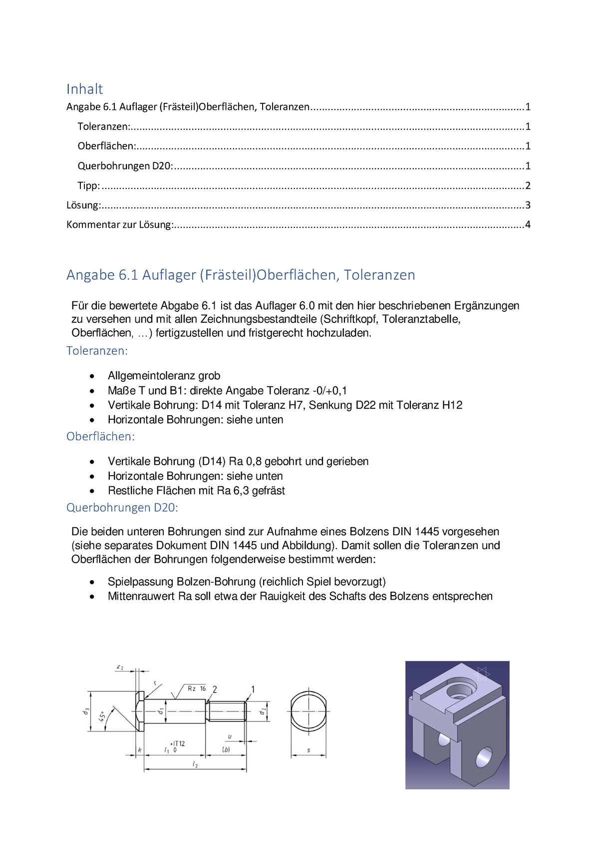 Abgabe 1 - Bsp 6.1 (Auflager) Lösung - Inhalt Angabe 6 Auflager (Fr ...