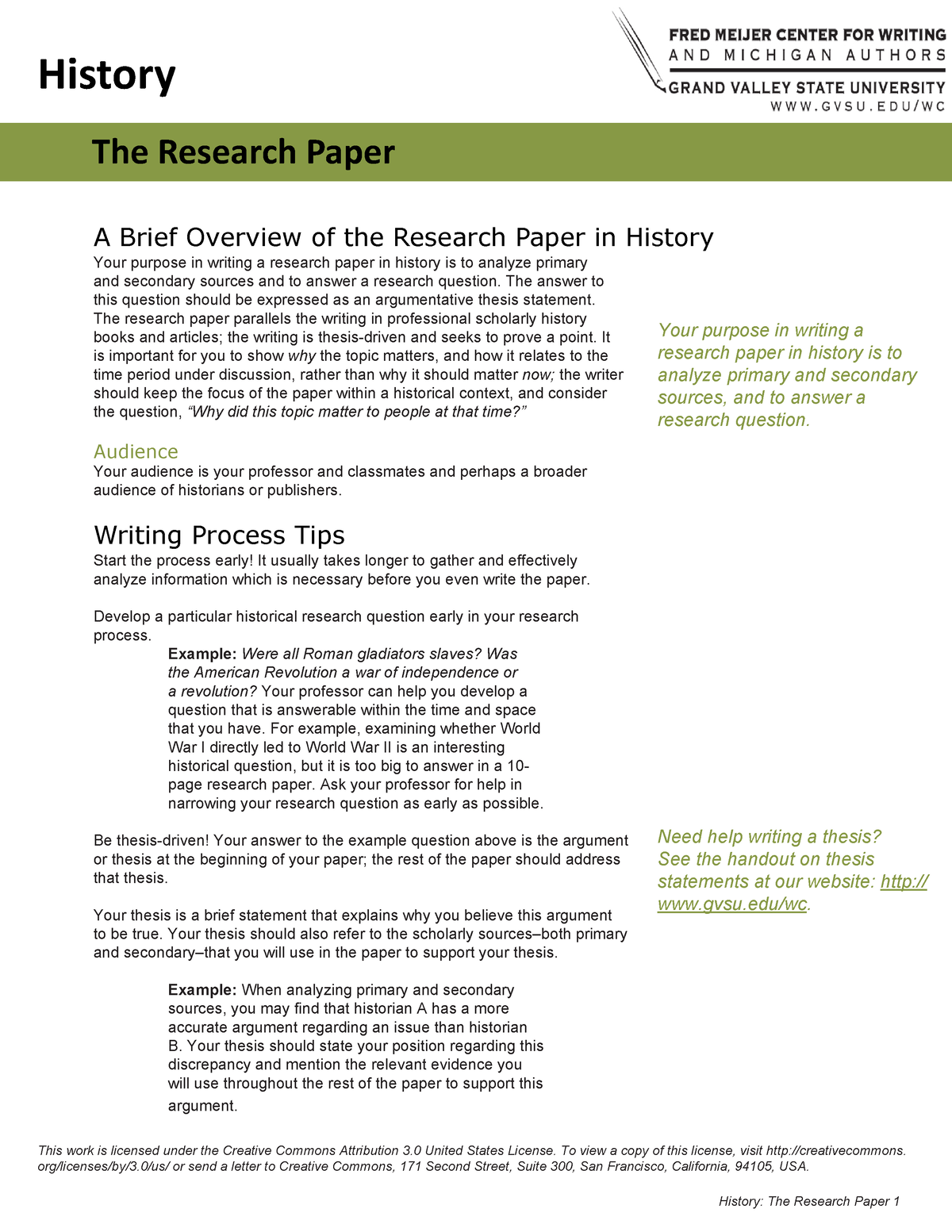 high school history research paper guidelines