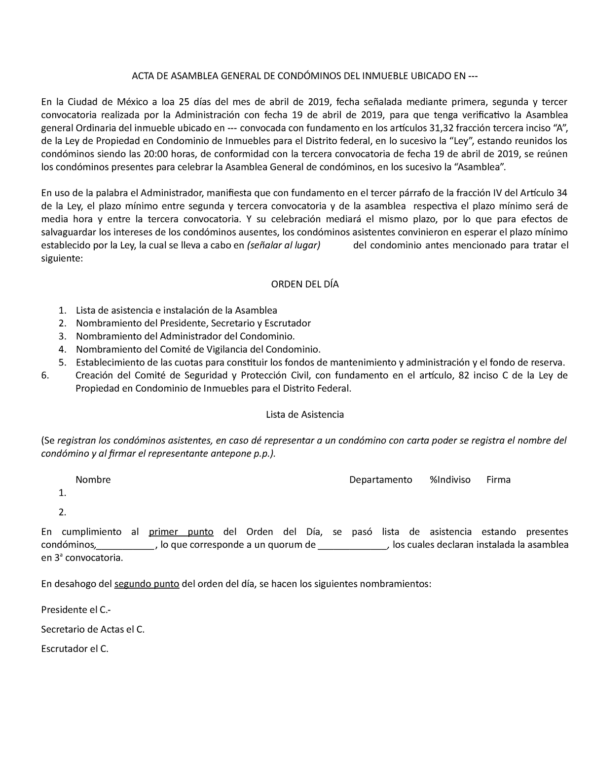 ACTA Extra Virtual - Acta De Asamblea Cdmx - ACTA DE ASAMBLEA GENERAL ...