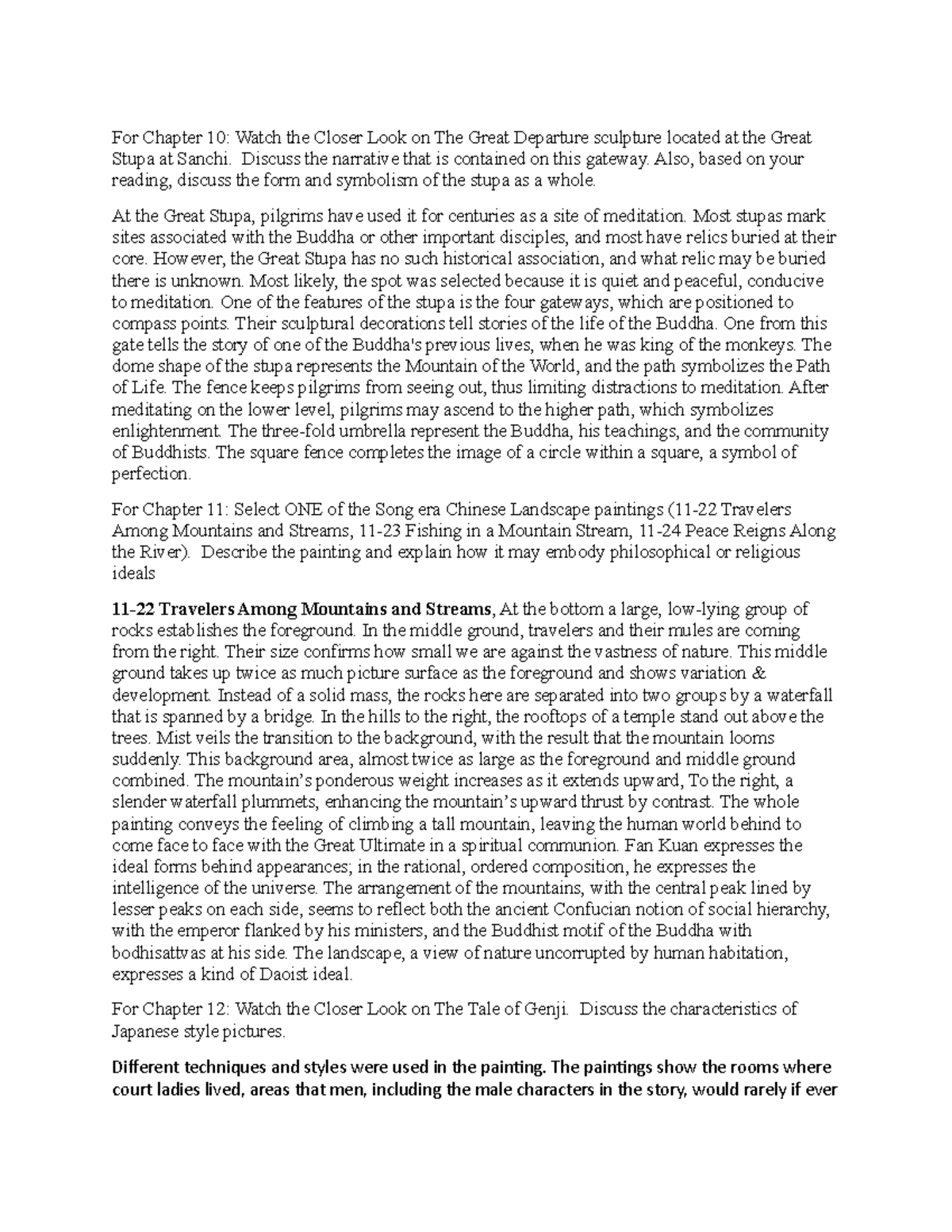 Week 6 homework For Chapter 10 Watch the Closer Look on The Great Departure sculpture