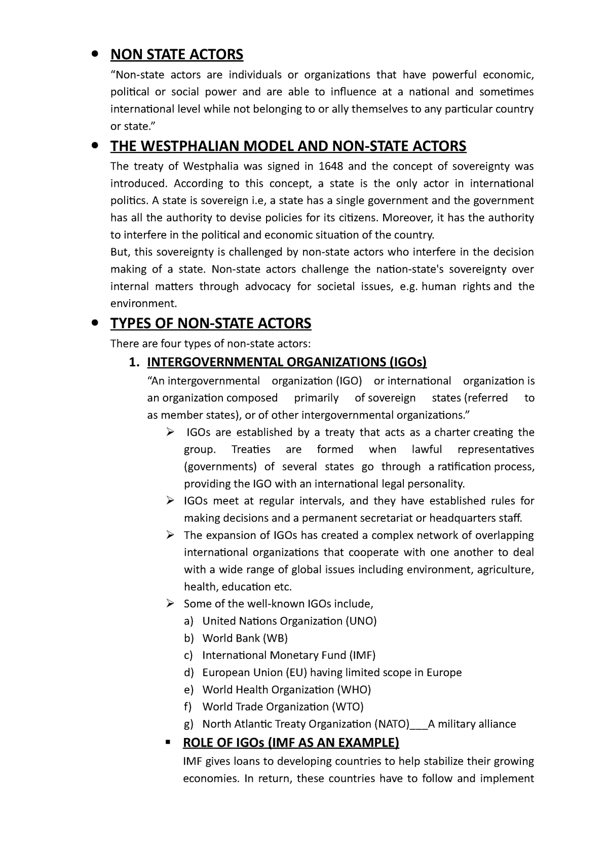state actors and non state actors