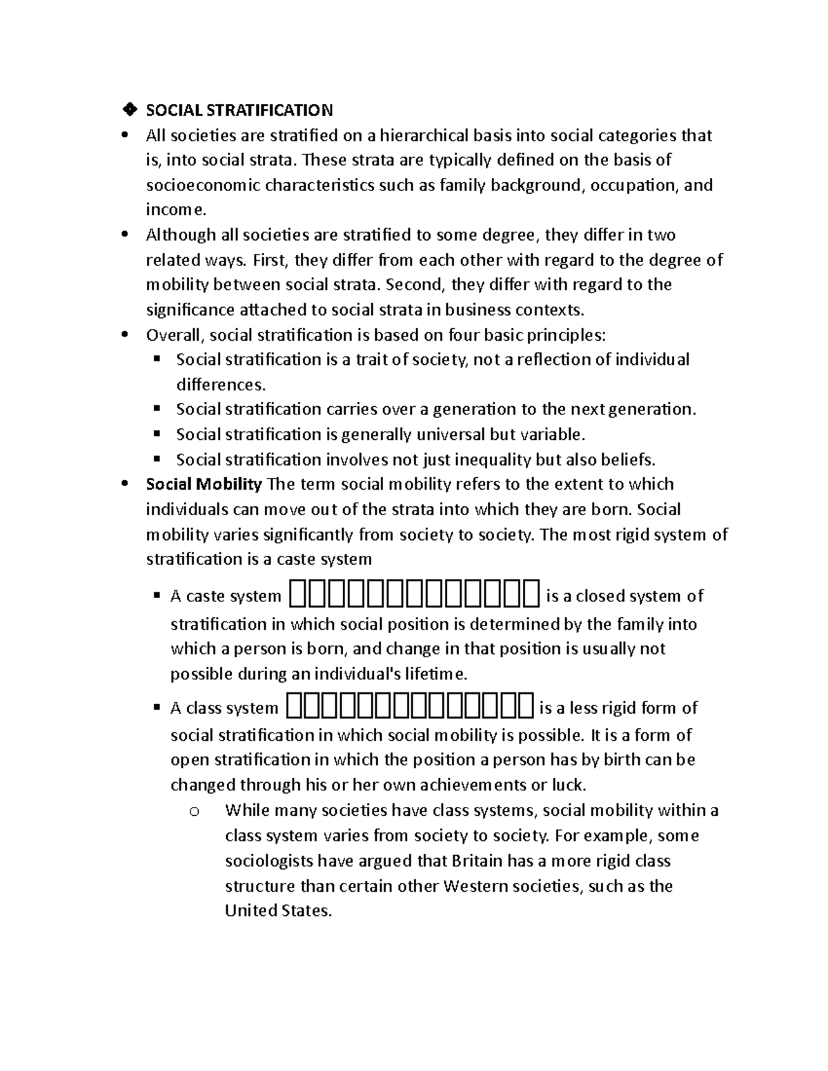 Social Stratification SOCIAL STRATIFICATION All societies are