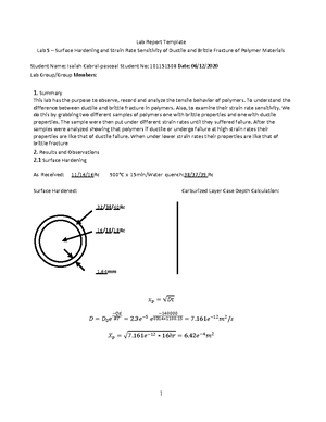 Laboratory 1: Metallography; Procedure And Experiment - Laboratory #1 ...