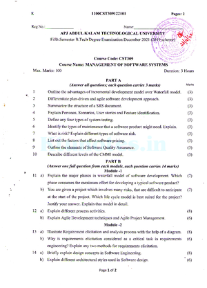 KTU MSS Model Question paper Solved Answer key 2019 S5 CSE - MSS Model ...