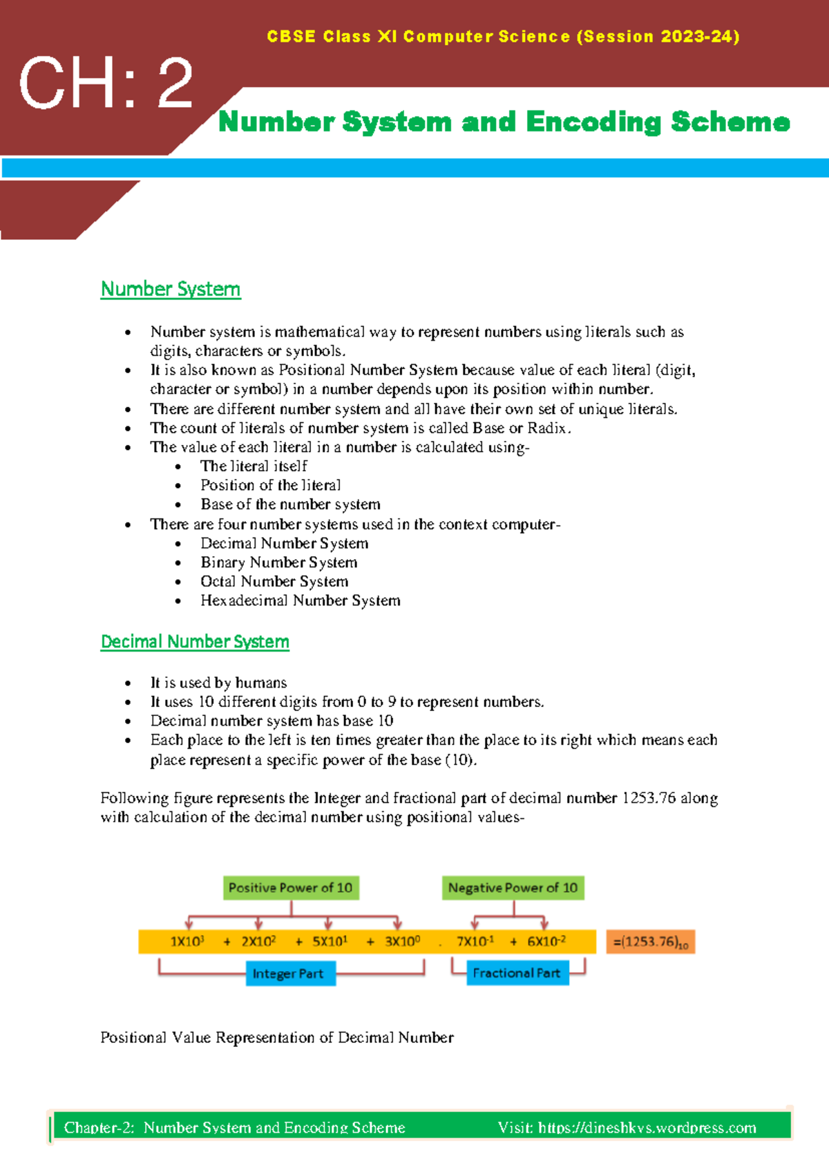 Ch 2 number system and encoding scheme - Number System Number system is ...