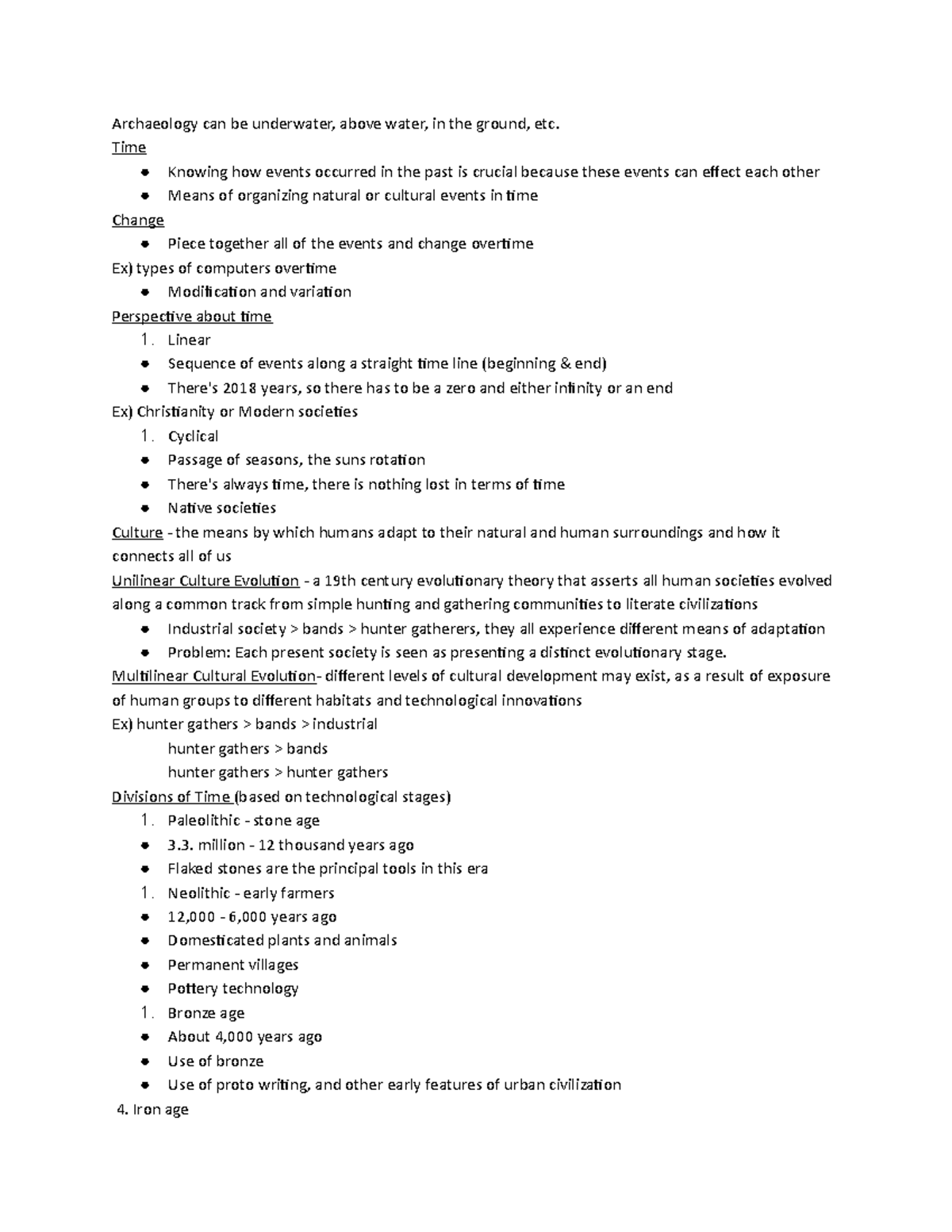 Anth exam 1 - Lecture notes All before the first exam. - Archaeology ...