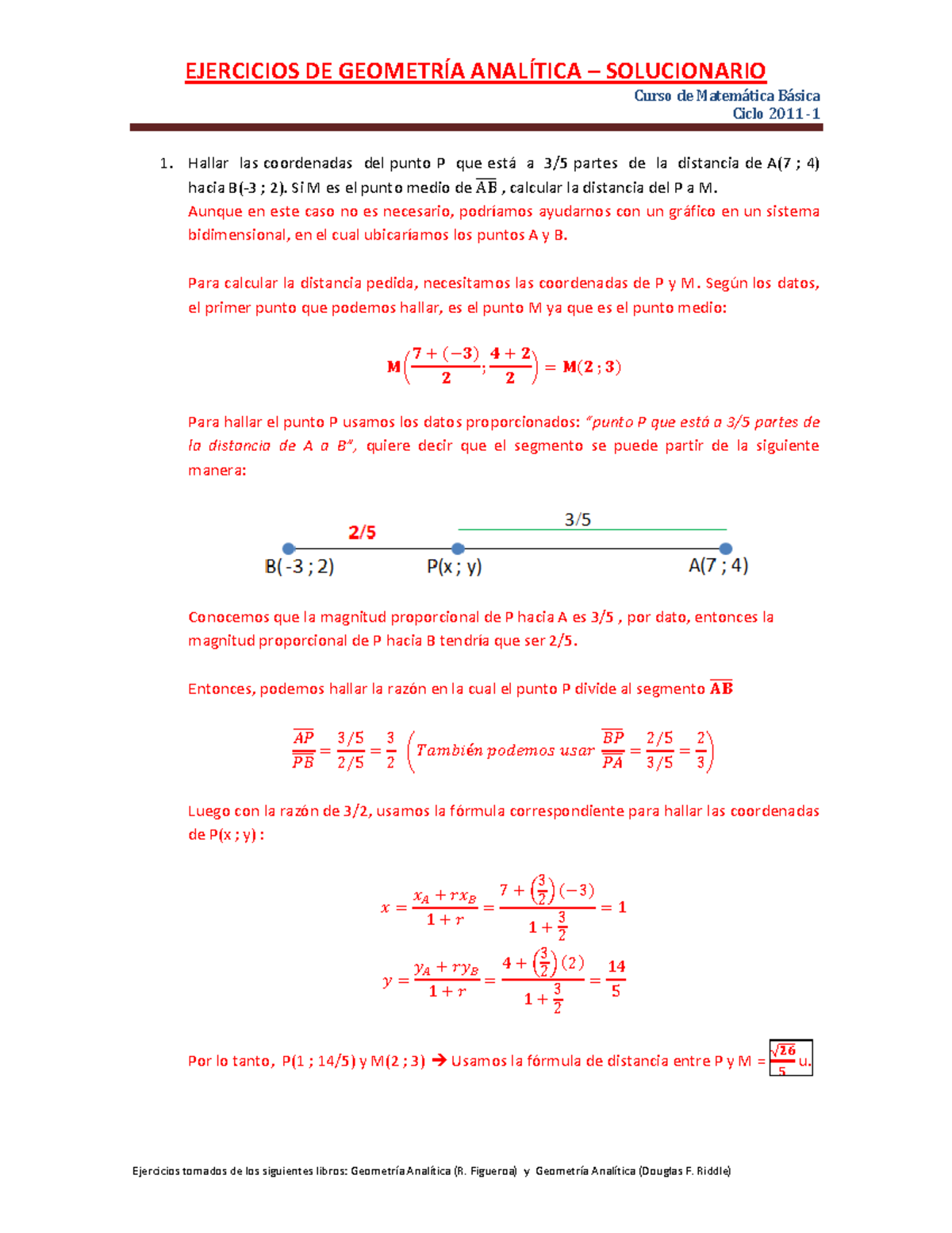 Ejercicios DE Geometría Analítica Solucionario - Curso De Matem·tica B ...