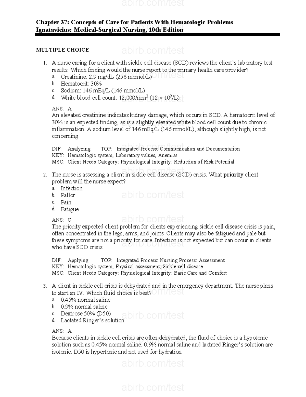 Orgo Exam 3 Notes and Questions with Answers - Chapter 37: Concepts of ...