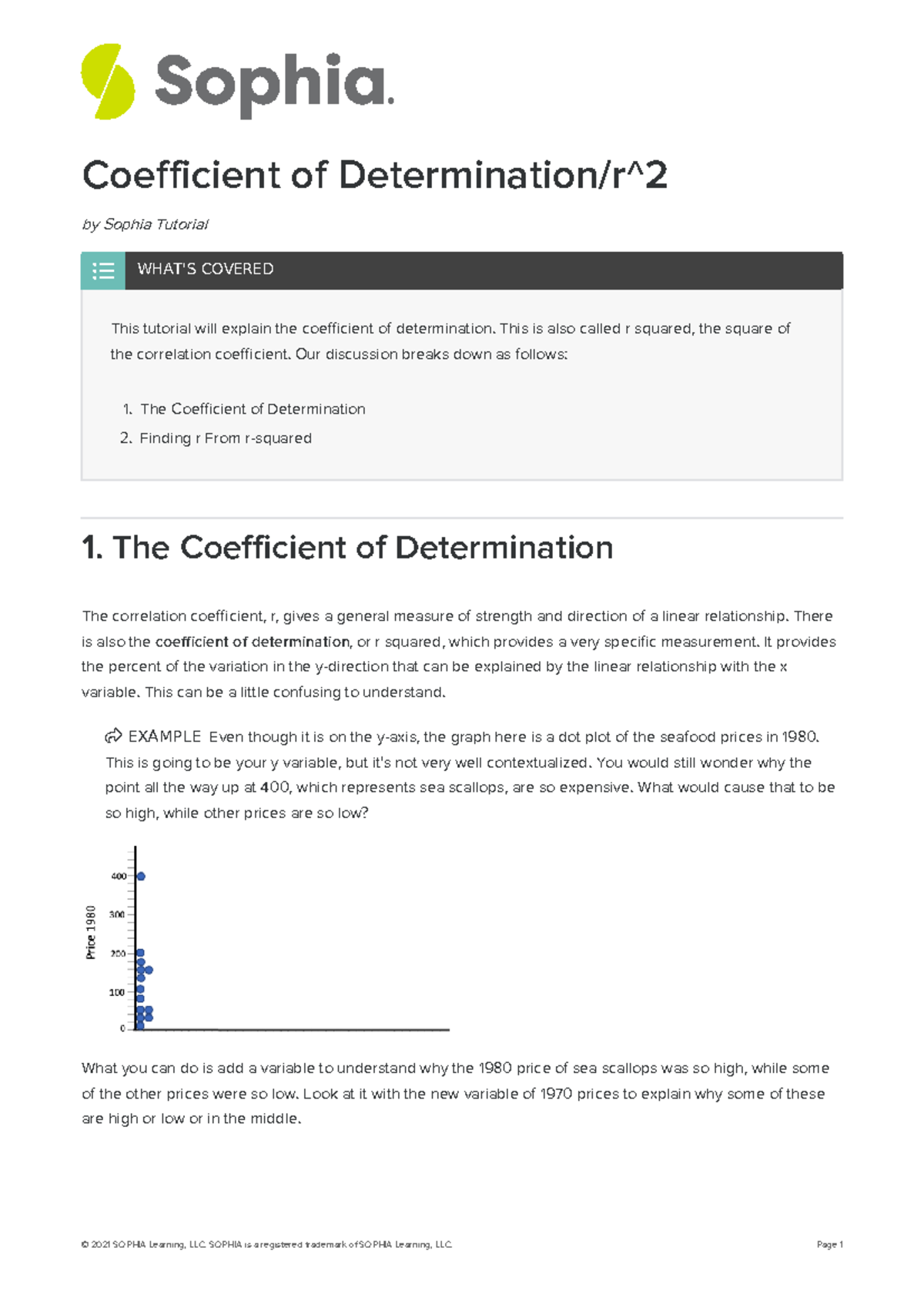 Coefficient-of-determinationr 2 - Coefficient Of Determination/r^ By Sophia Tutorial ú This ...