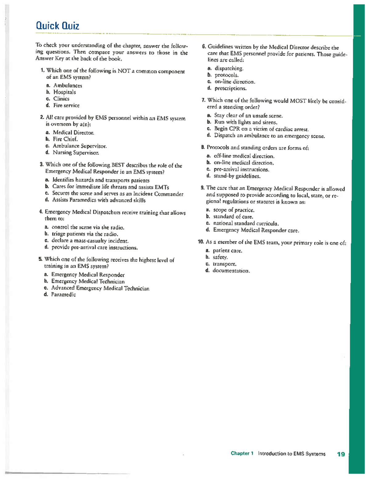 Ella Bergeron - Chapter 2 Textbook - Quick Quiz To check your ...
