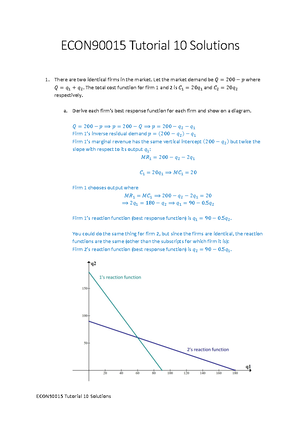 Tutorial 2 solution - ECON Shuyun May Li Solution to Tutorial 2 (1) The ...