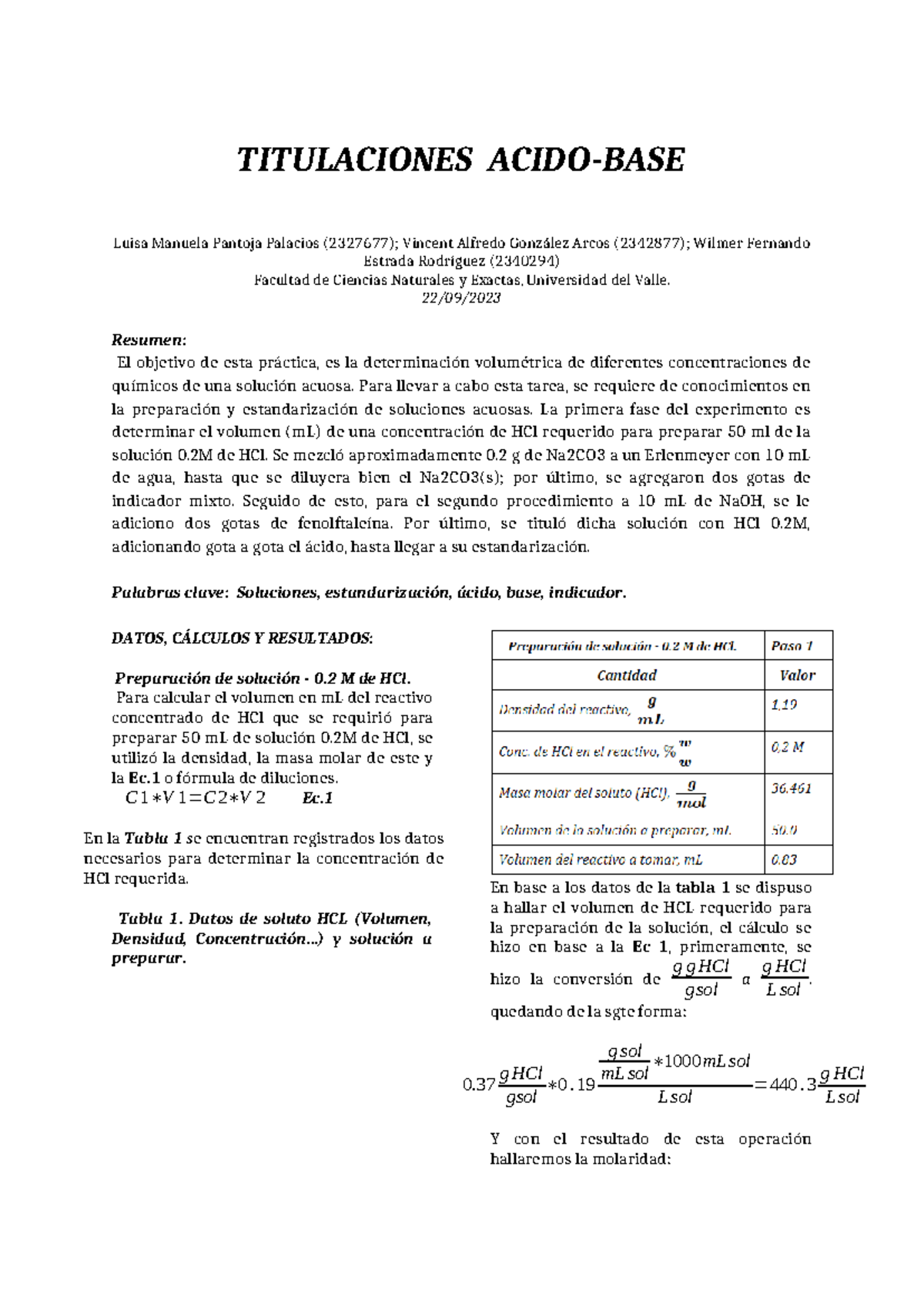 Titulaciones Acido-BASE 1 - TITULACIONES ACIDO-BASE Luisa Manuela ...