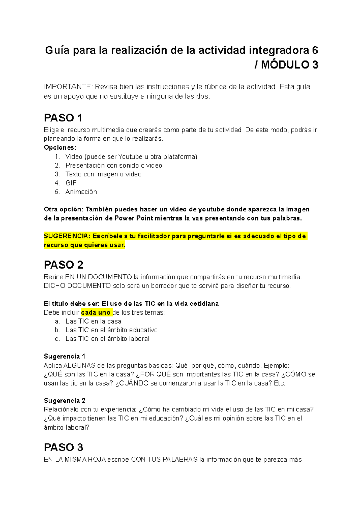 GUÍA Actividad Integradora 6 Modulo 1 - Guía Para La Realización De La ...