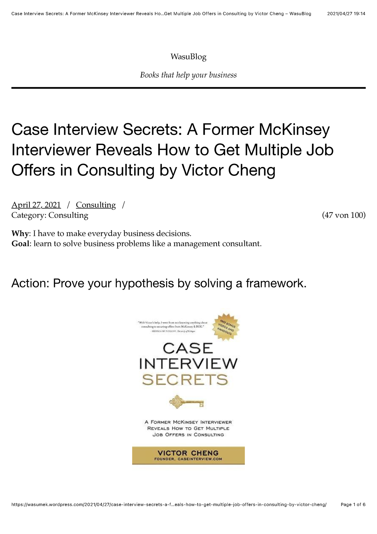 best book for case study interview