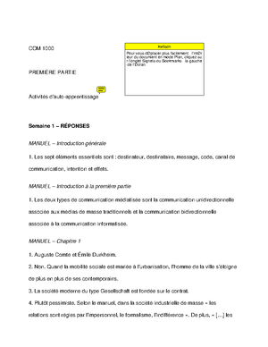 COM1000 Exercices maison 2 - COM 1000 Introduction à la communication ...
