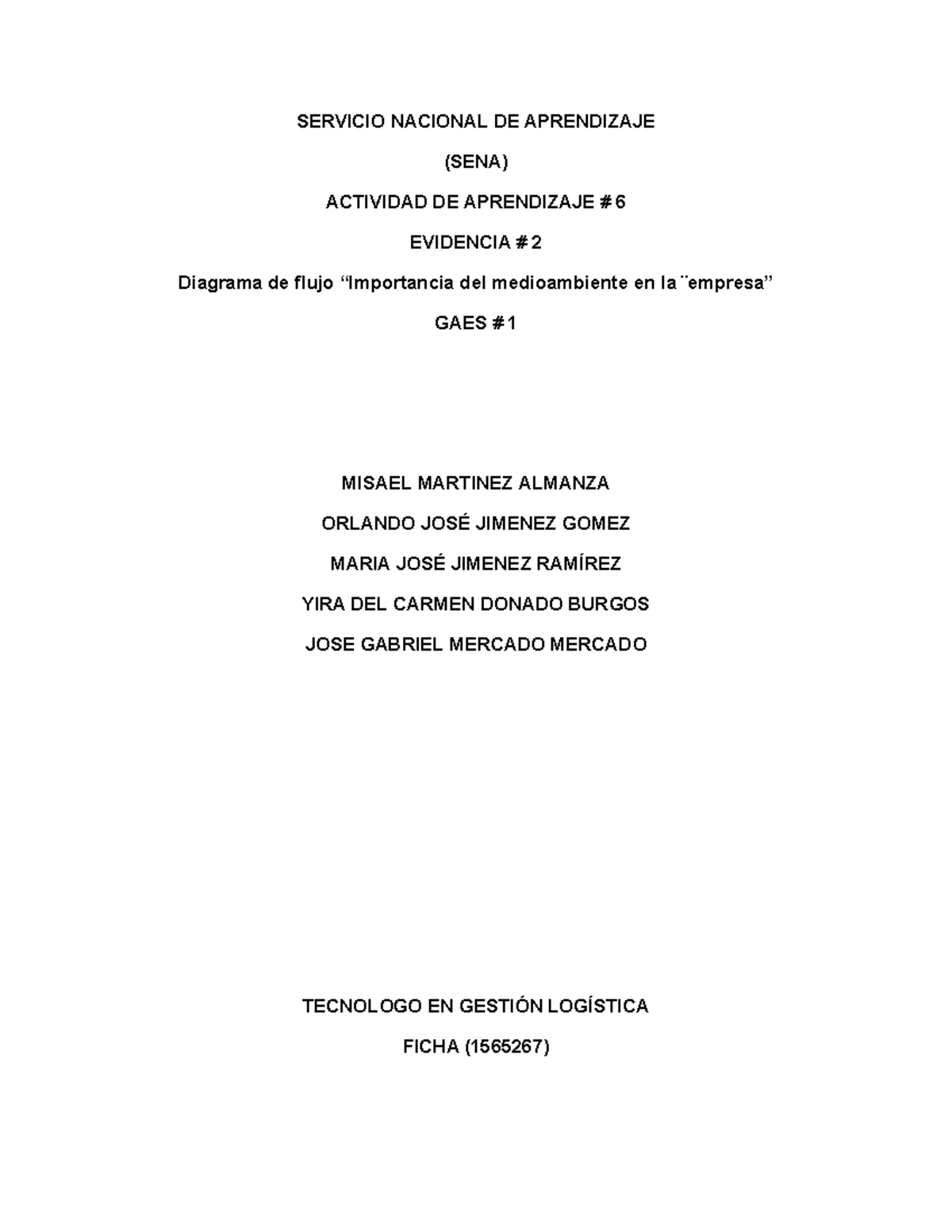 Evidencia 2 Actividad de Aprendizaje # 6 - SERVICIO NACIONAL DE ...